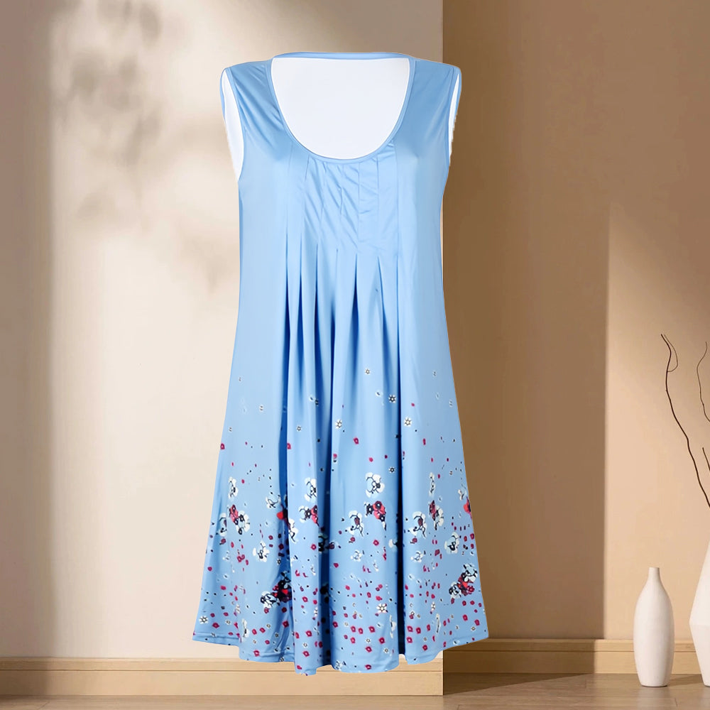 Valenzora | Sleeveless, loose-fitting dress with floral print