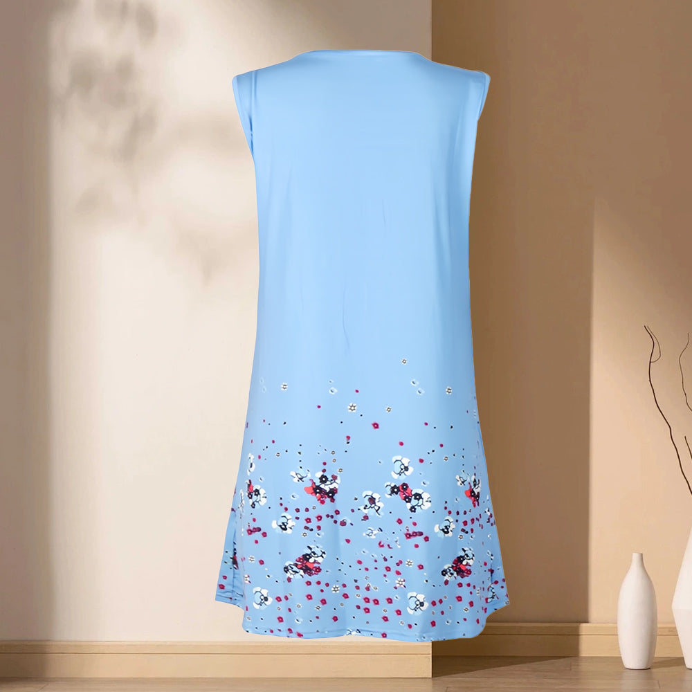 Valenzora | Sleeveless, loose-fitting dress with floral print
