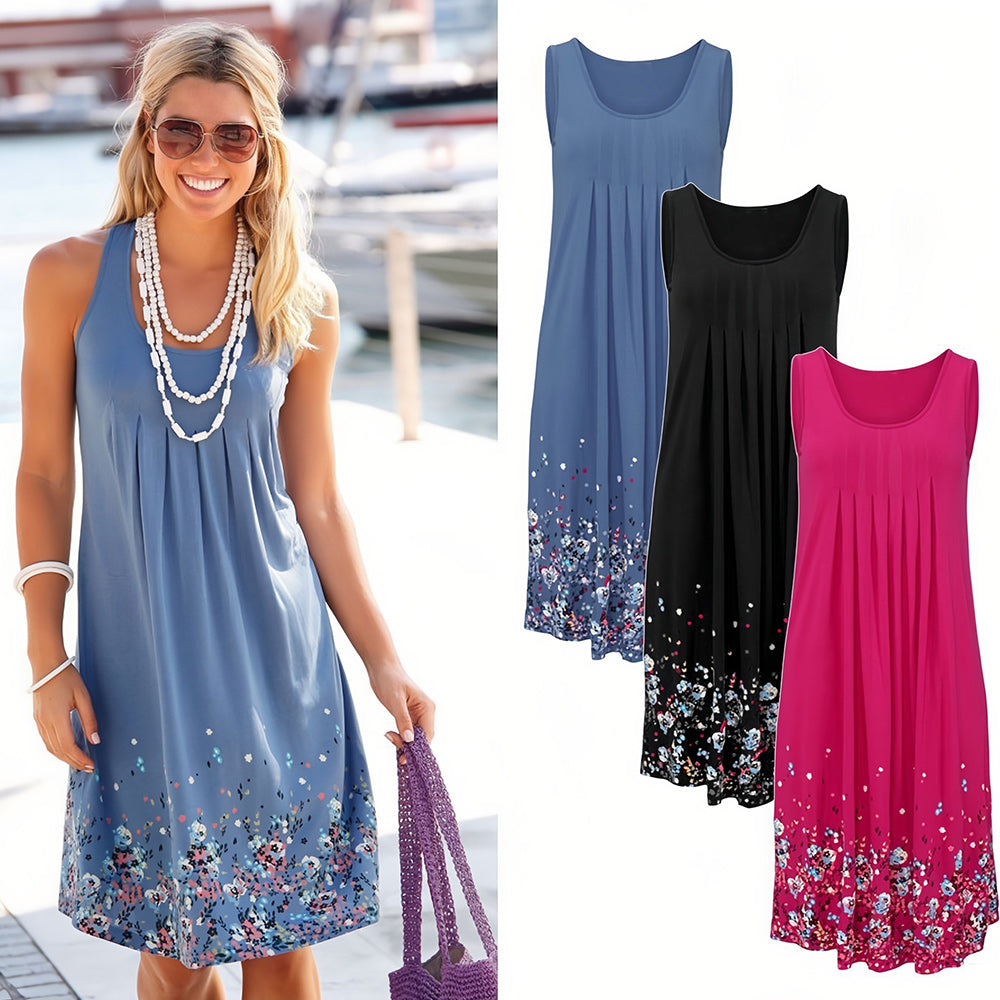 Valenzora | Sleeveless, loose-fitting dress with floral print