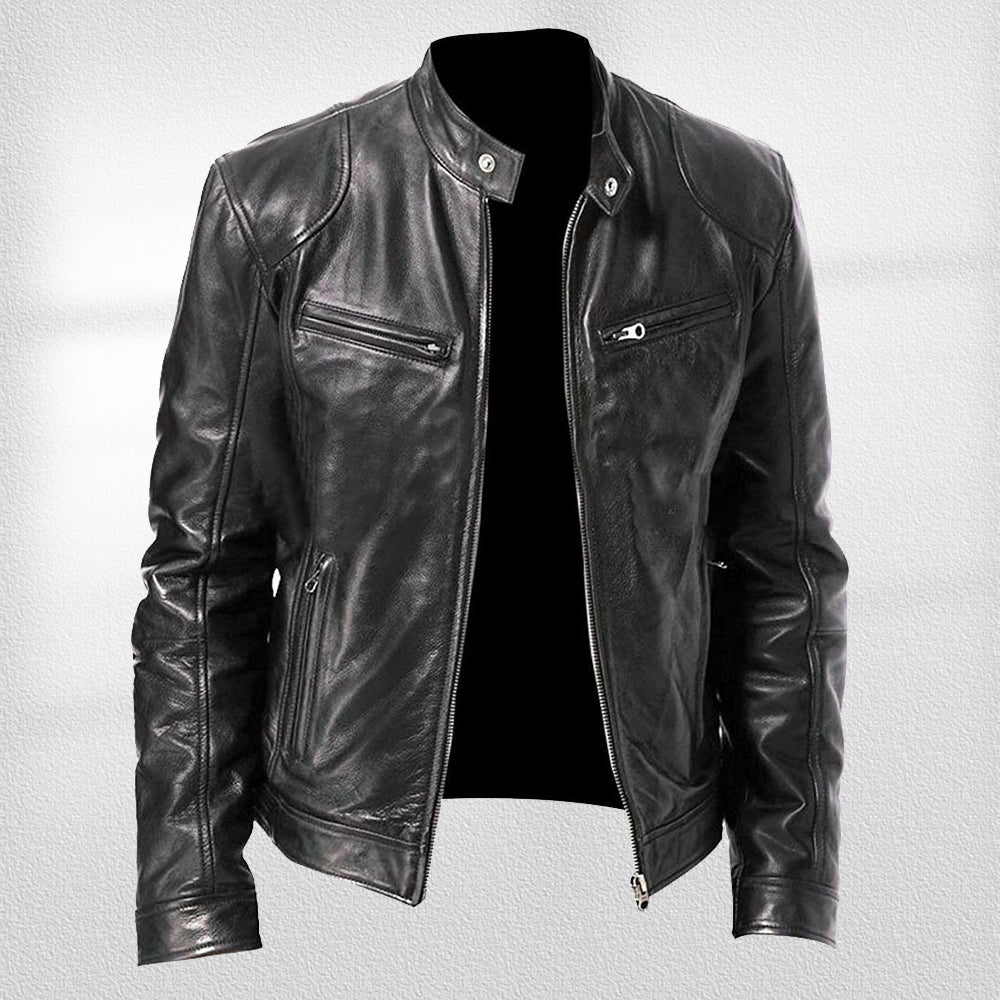Valenzora | Stehkragen, trendige Lederjacke, hübsche Motorrad-Lederjacke