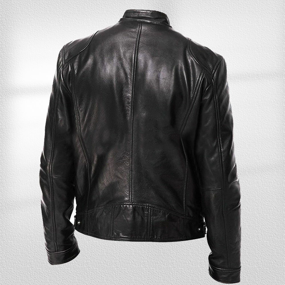 Valenzora | Stehkragen, trendige Lederjacke, hübsche Motorrad-Lederjacke
