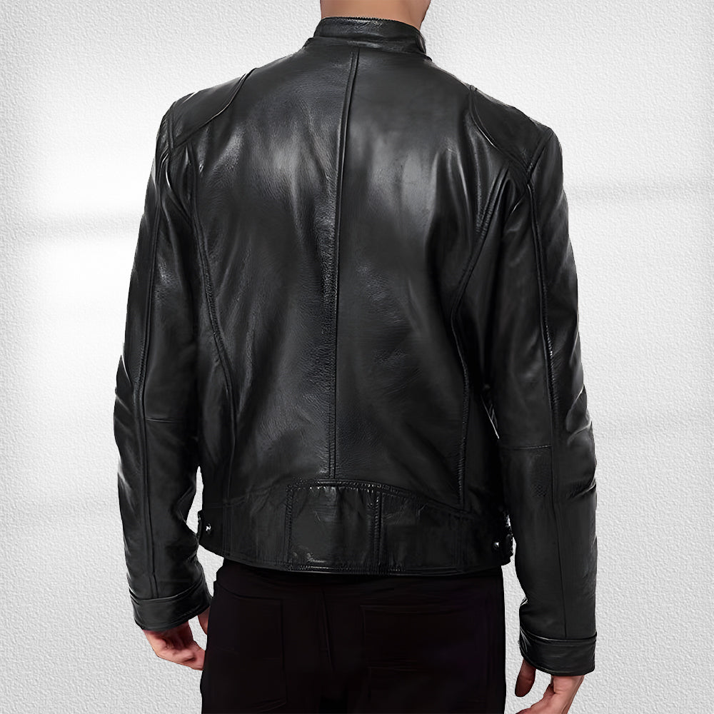 Valenzora | Stehkragen, trendige Lederjacke, hübsche Motorrad-Lederjacke