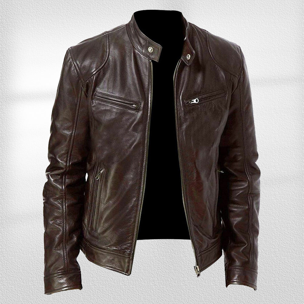 Valenzora | Stehkragen, trendige Lederjacke, hübsche Motorrad-Lederjacke