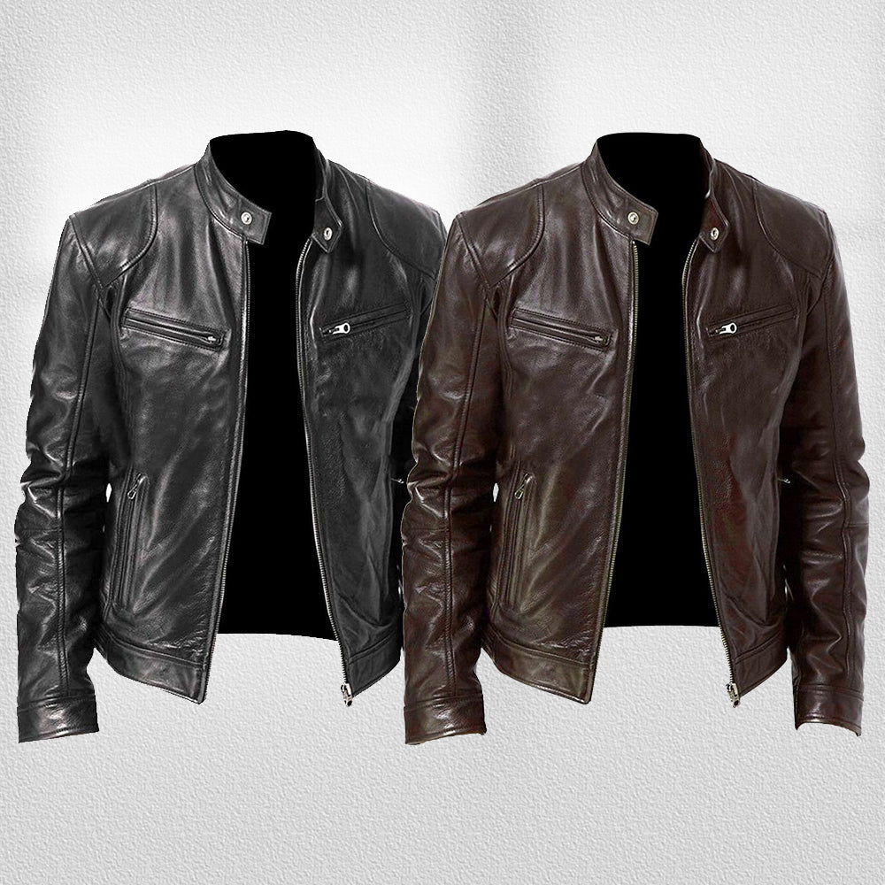 Valenzora | Stehkragen, trendige Lederjacke, hübsche Motorrad-Lederjacke
