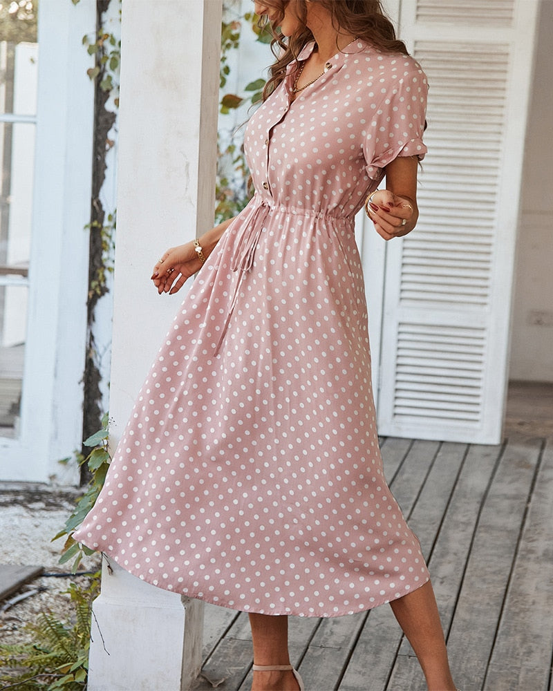 Valenzora | Polka Dot Midi Dress