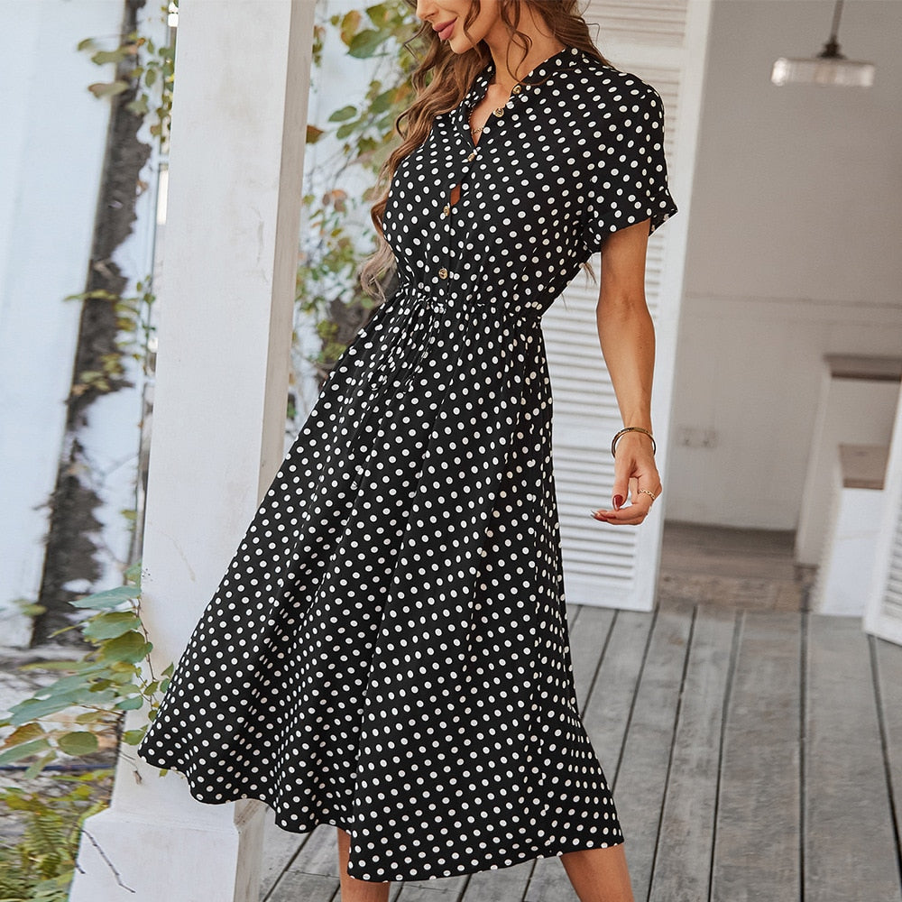Gepunktetes Kleid für Damen