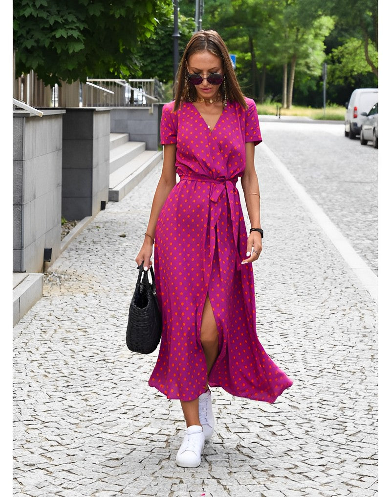 Valenzora | Maxikleid mit V-Ausschnitt und Wickeloptik