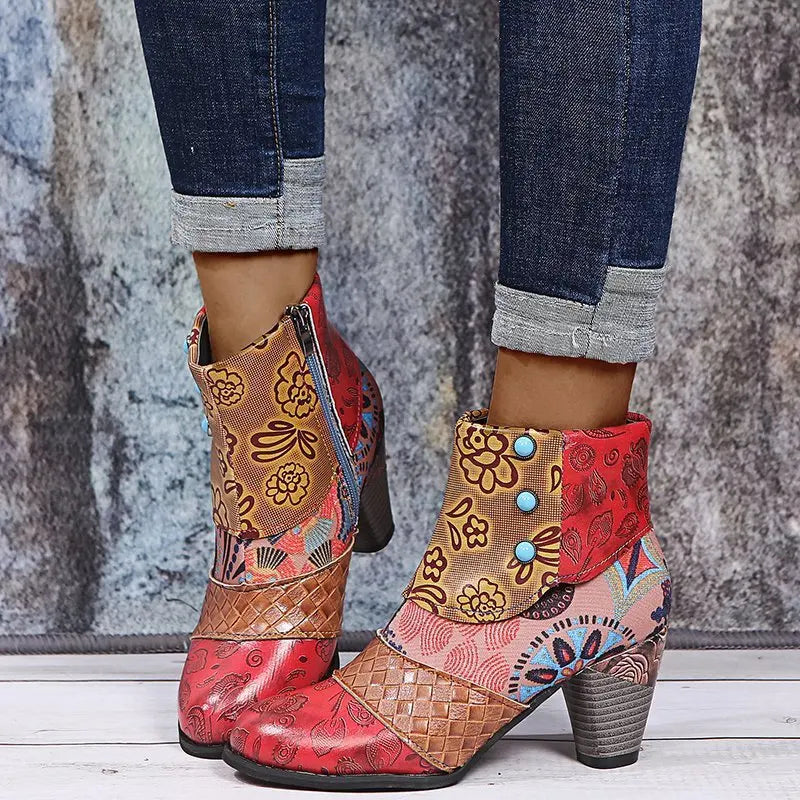 Valenzora | Colorful patchwork ankle boots