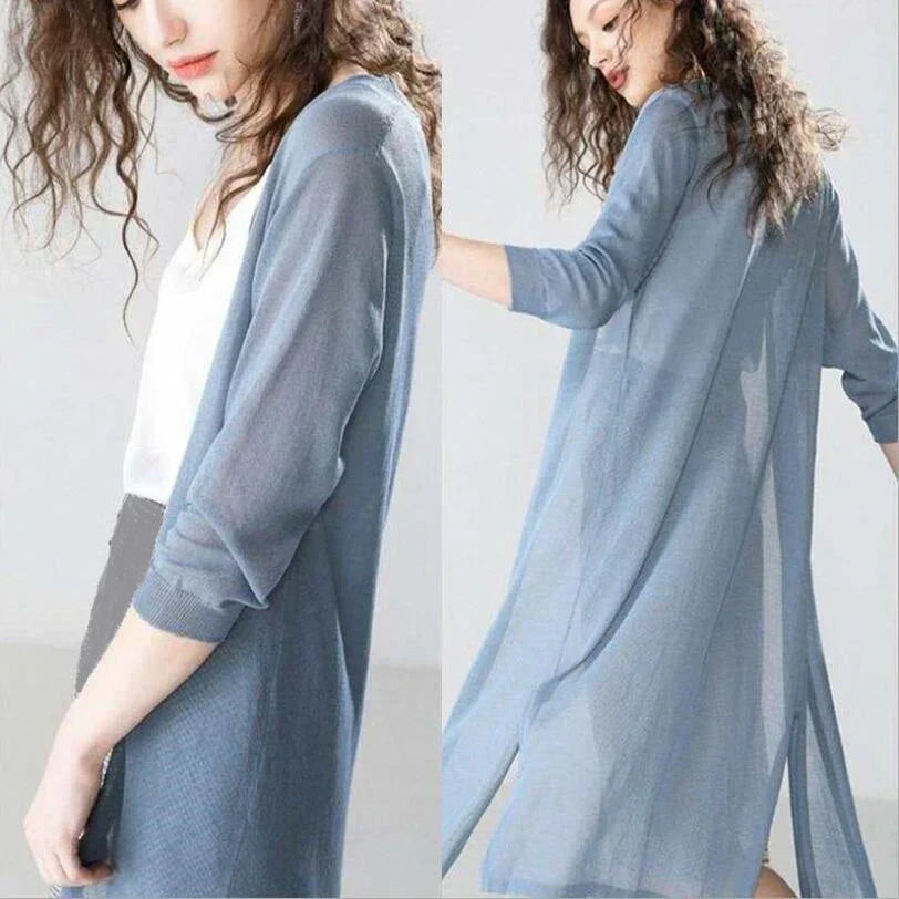 Valenzora - Long knitted sweater jacket