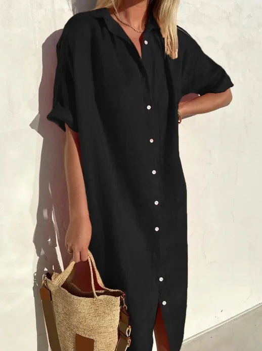 Valenzora | Leinen-Hemdblusenkleid