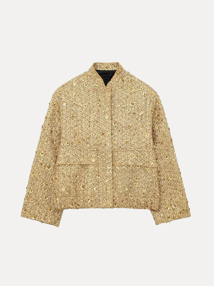 Valenzora | Casual bomber jacket with gold sequins