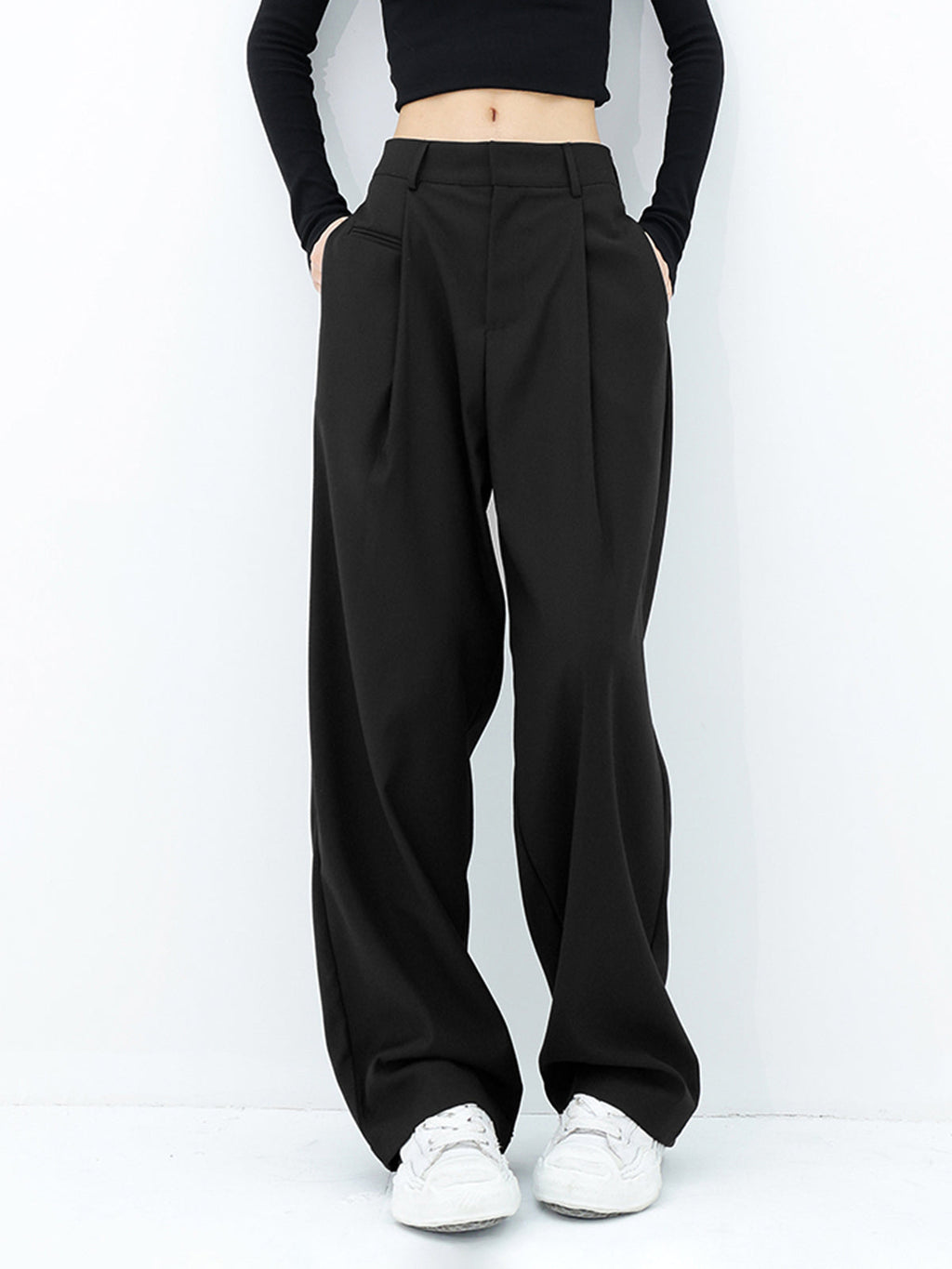 Valenzora | Basic Baggy Wide Leg Trousers