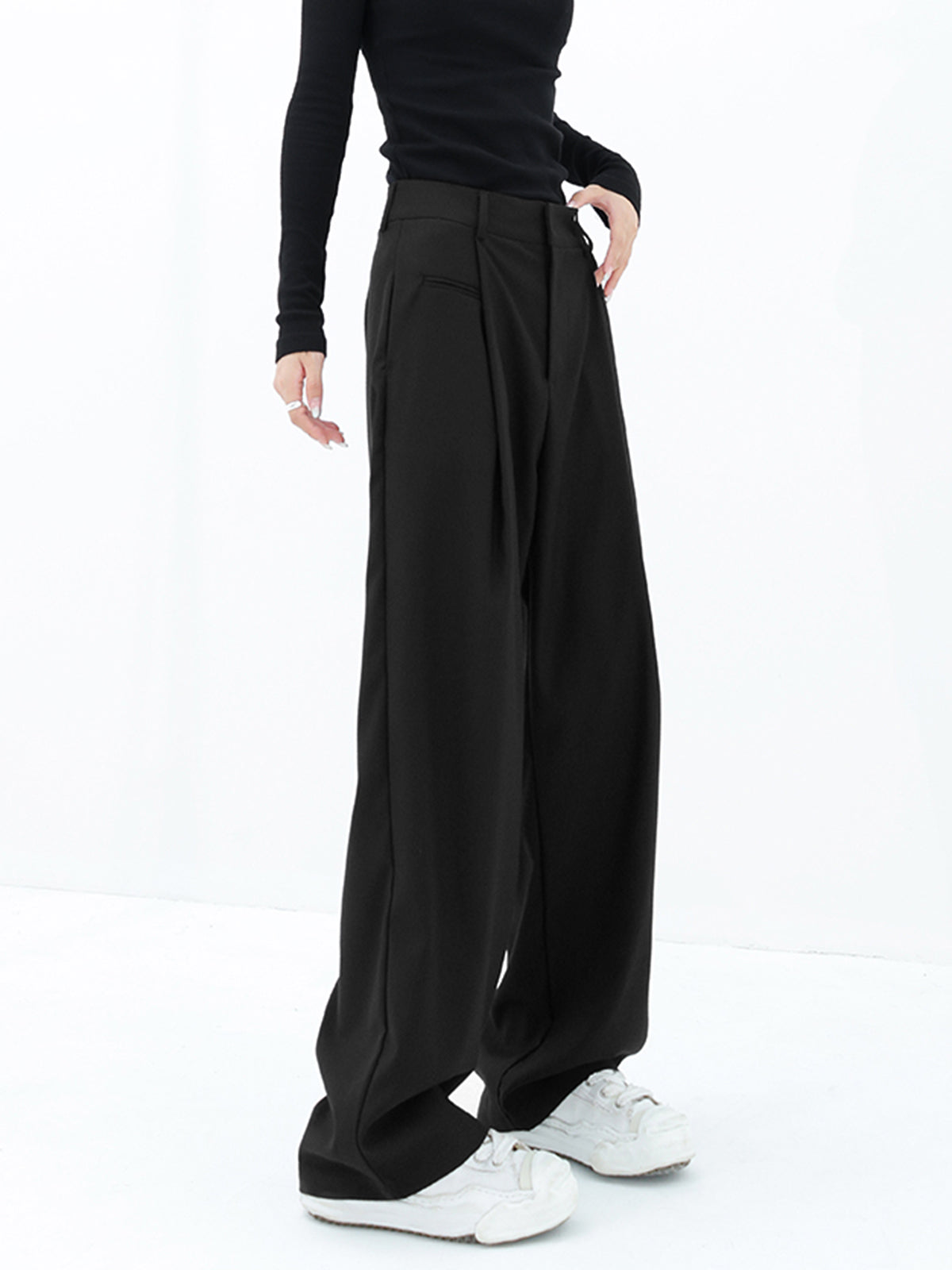 Valenzora | Basic Baggy Wide Leg Trousers