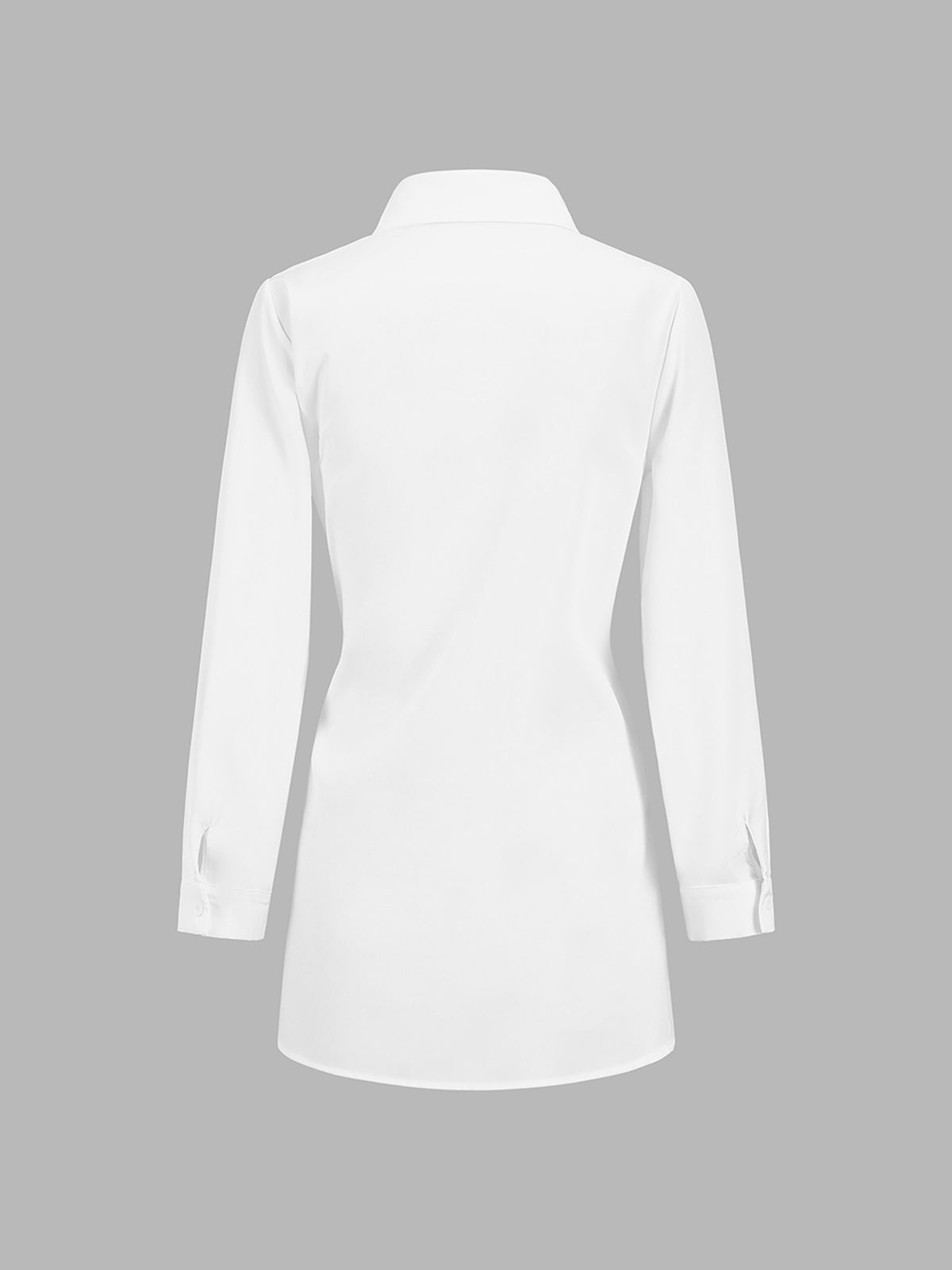 Valenzora | Semi-Sheer Button-Down Tied Long Shirt