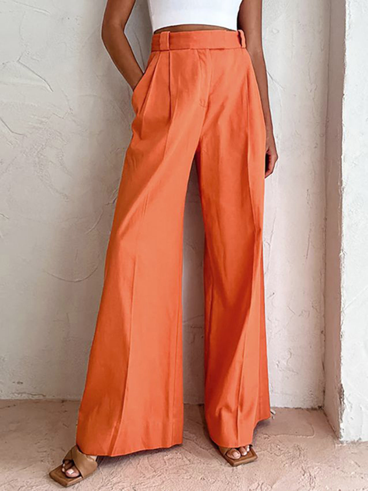 Valenzora | Vitamin C Leinen-Baumwollhose mit weitem Bein