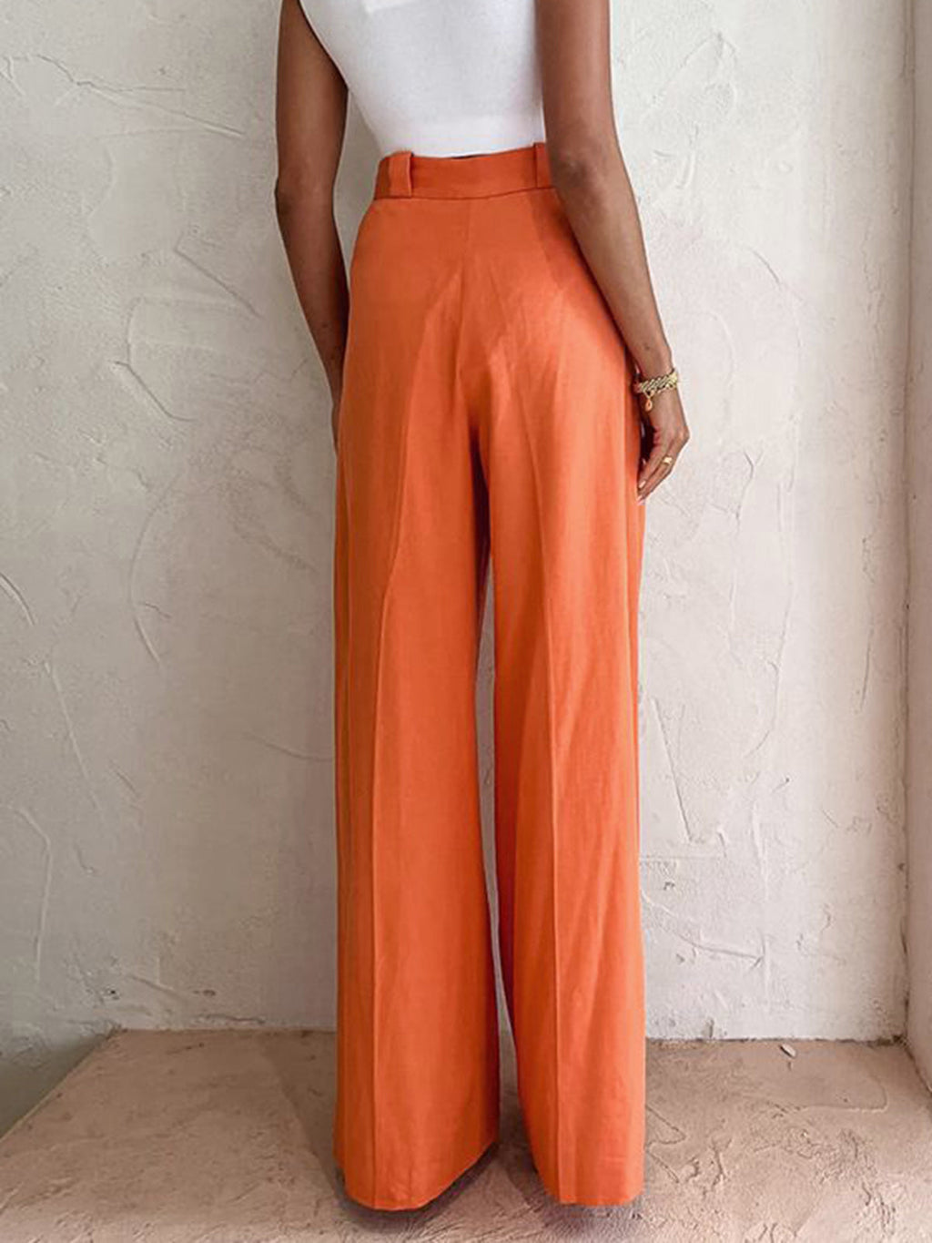 Valenzora | Vitamin C Leinen-Baumwollhose mit weitem Bein