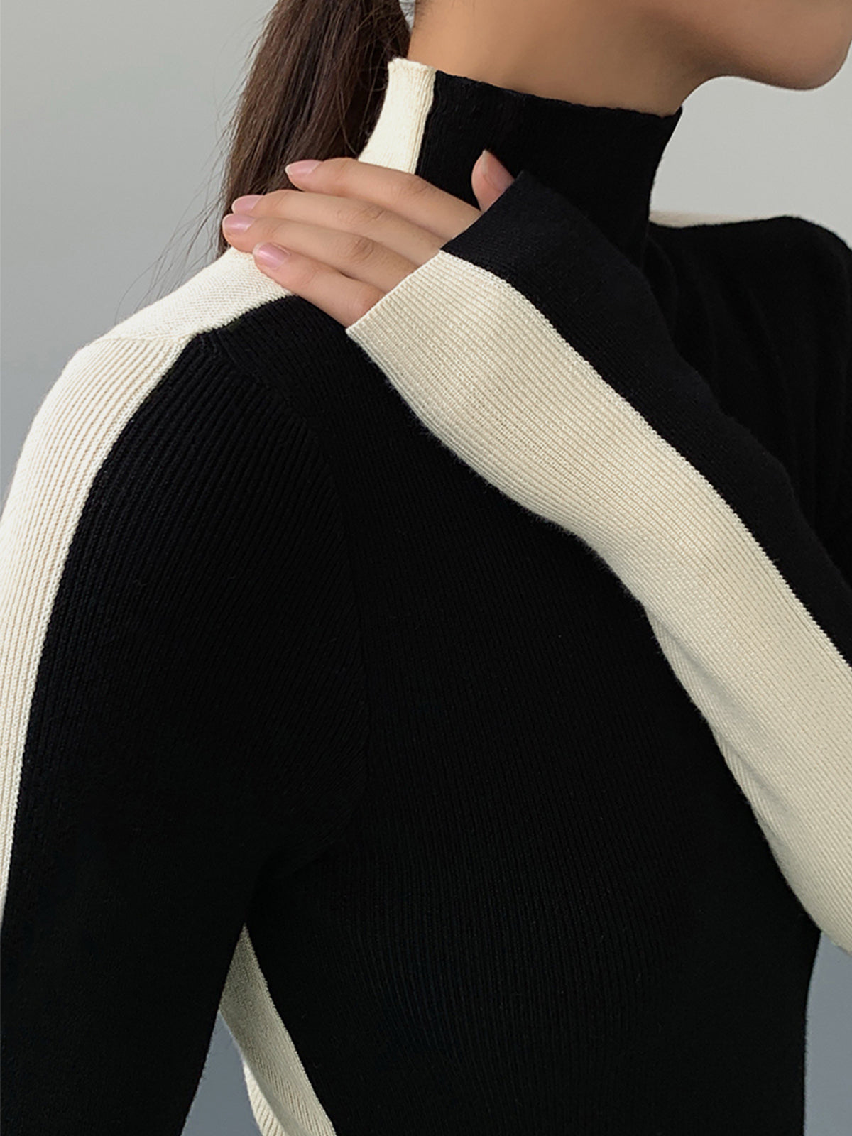 Valenzora | Damen Rollkragenpullover mit langen Ärmeln