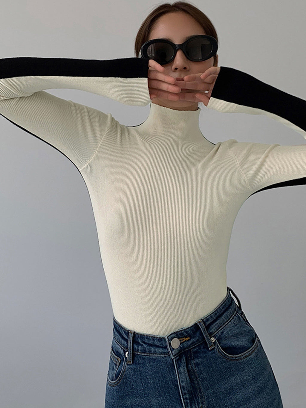 Valenzora | Damen Rollkragenpullover mit langen Ärmeln
