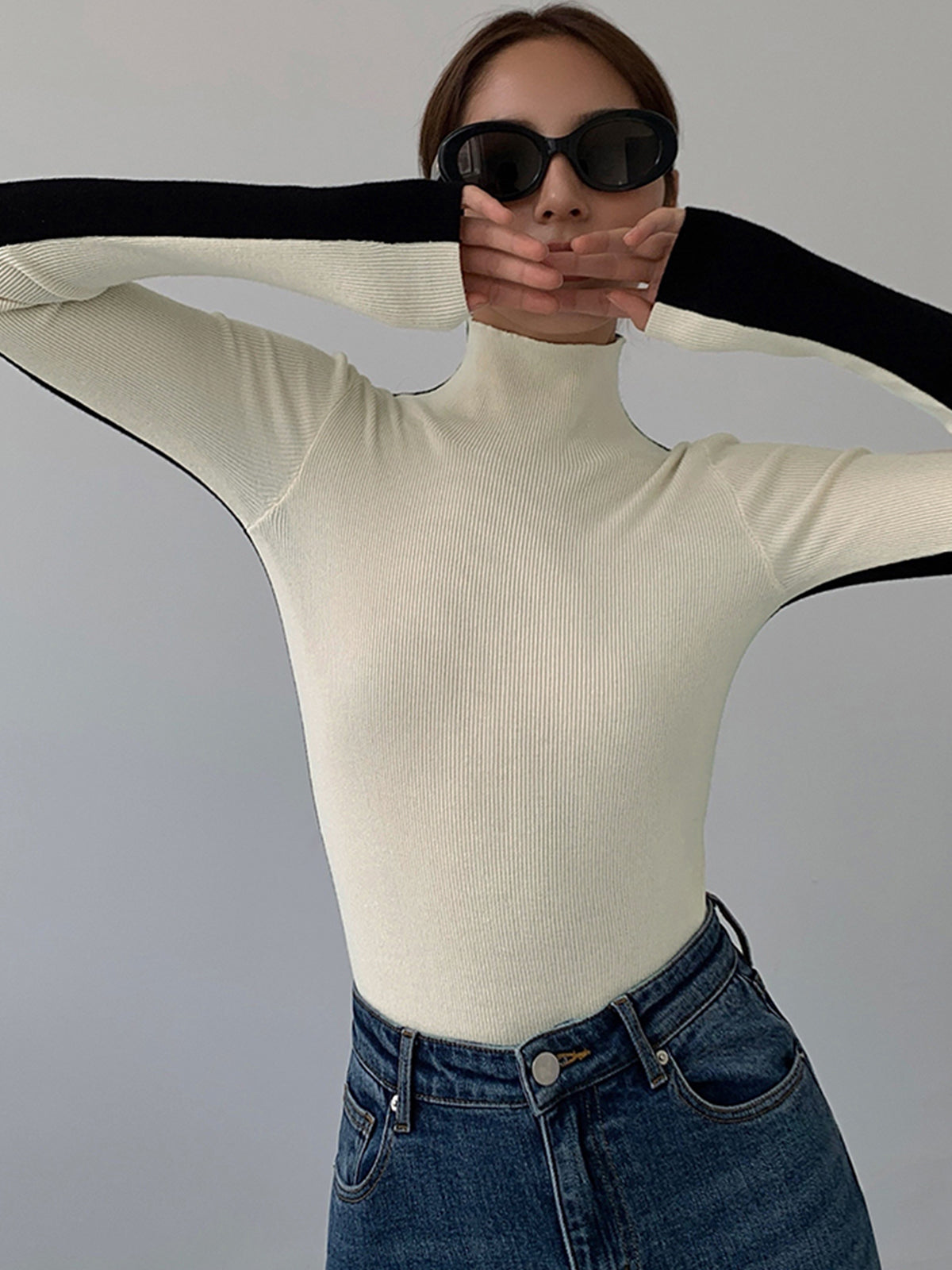Valenzora | Damen Rollkragenpullover mit langen Ärmeln
