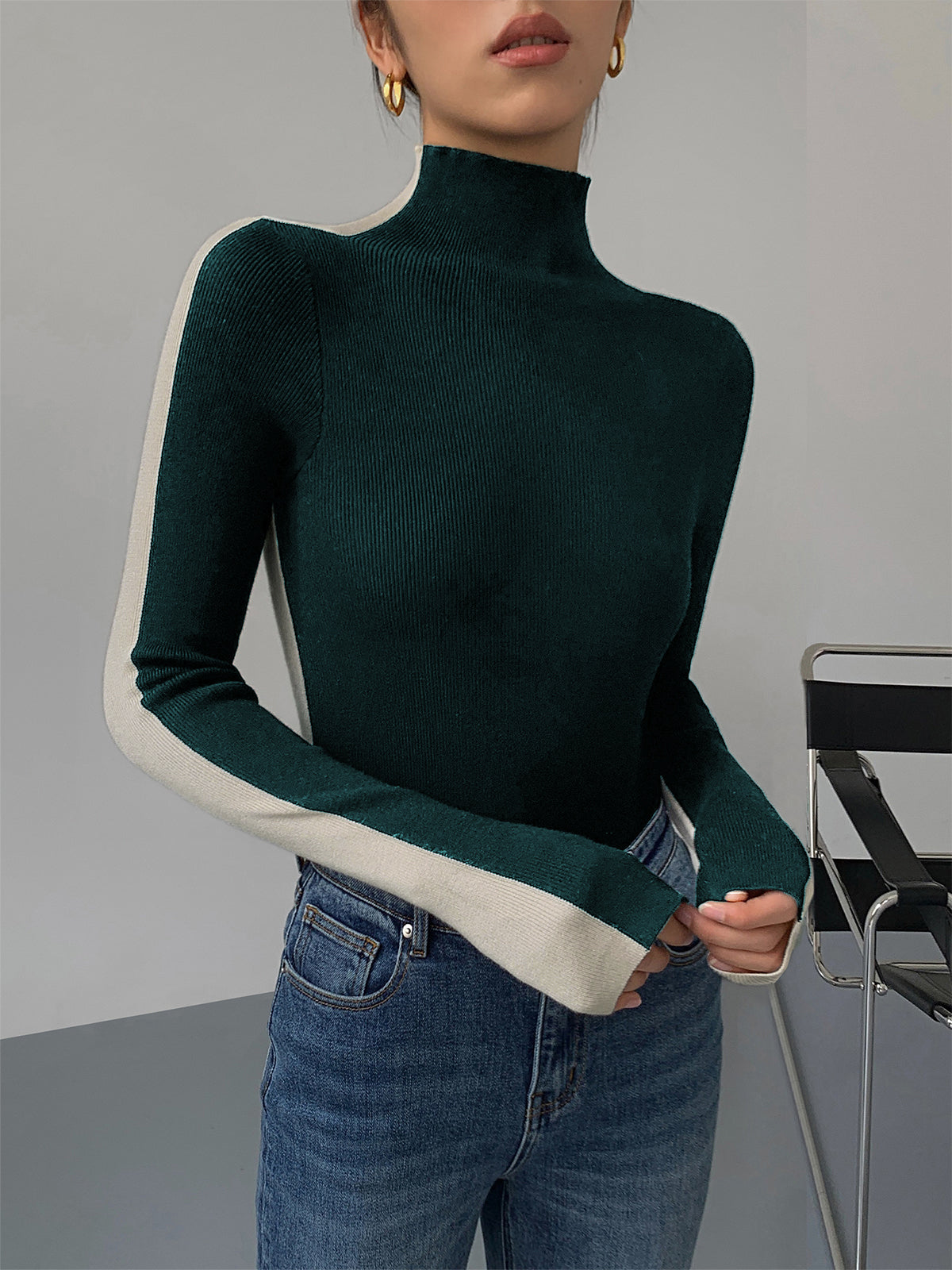 Valenzora | Damen Rollkragenpullover mit langen Ärmeln