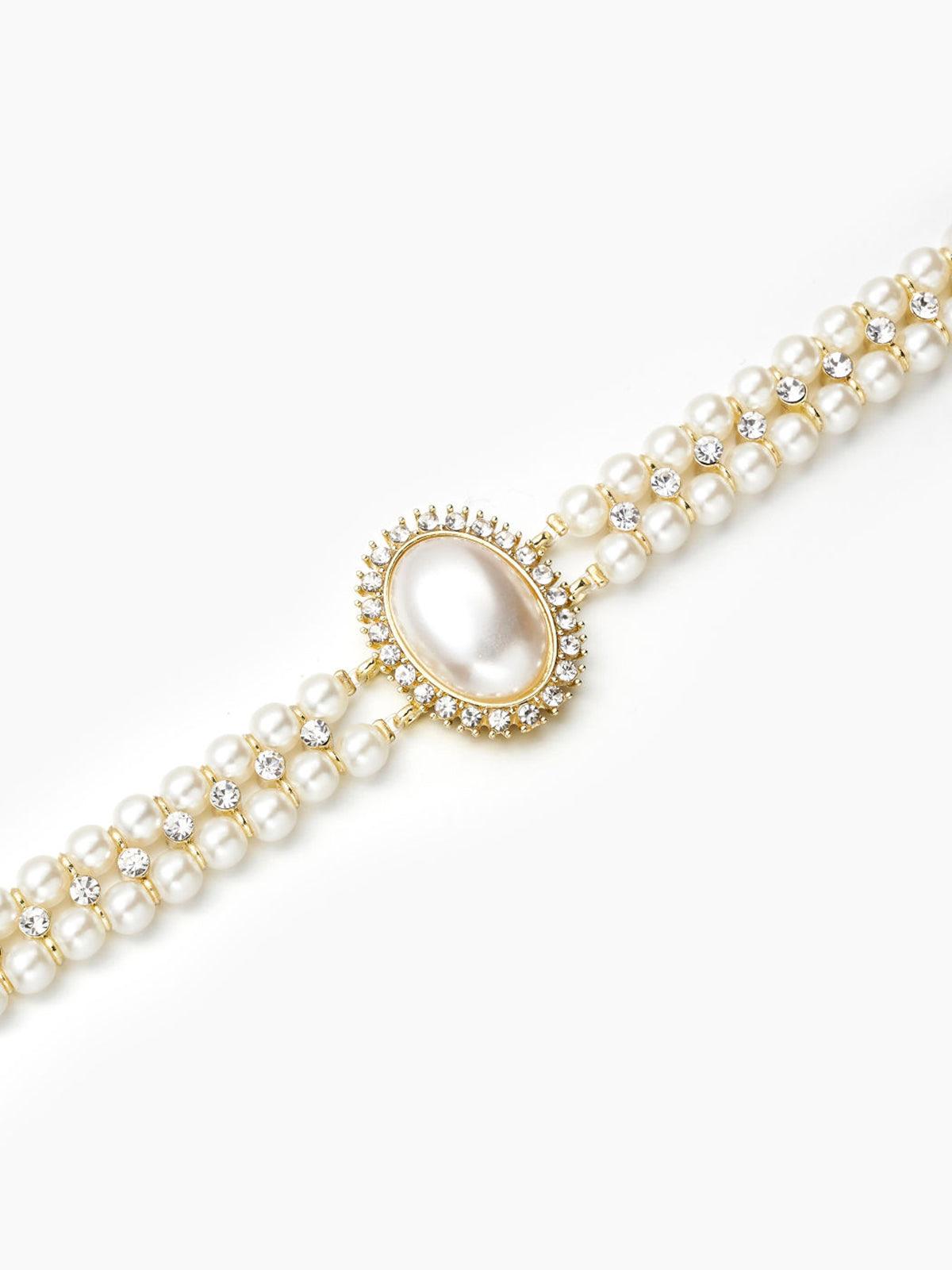 Valenzora | Vintage Double Layer Choker Necklace with Pearls