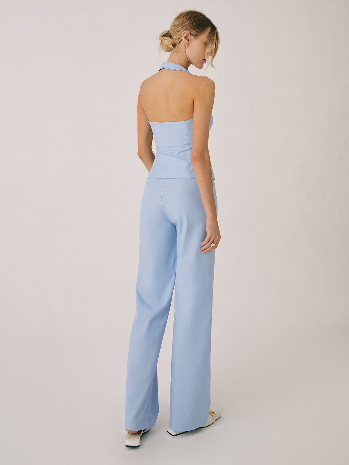 Valenzora | Elegant two-piece set with vest and wide-leg trousers