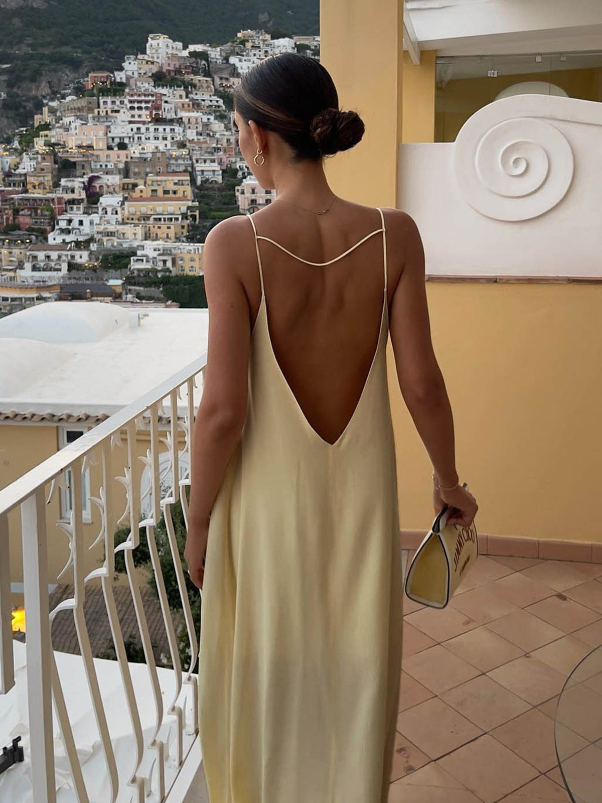 Valenzora | Rückenloses Satin-Kleid Lang für den Urlaub