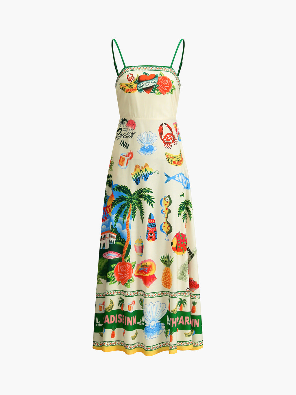 Valenzora | Paradise Print Urlaub Cami Maxikleid