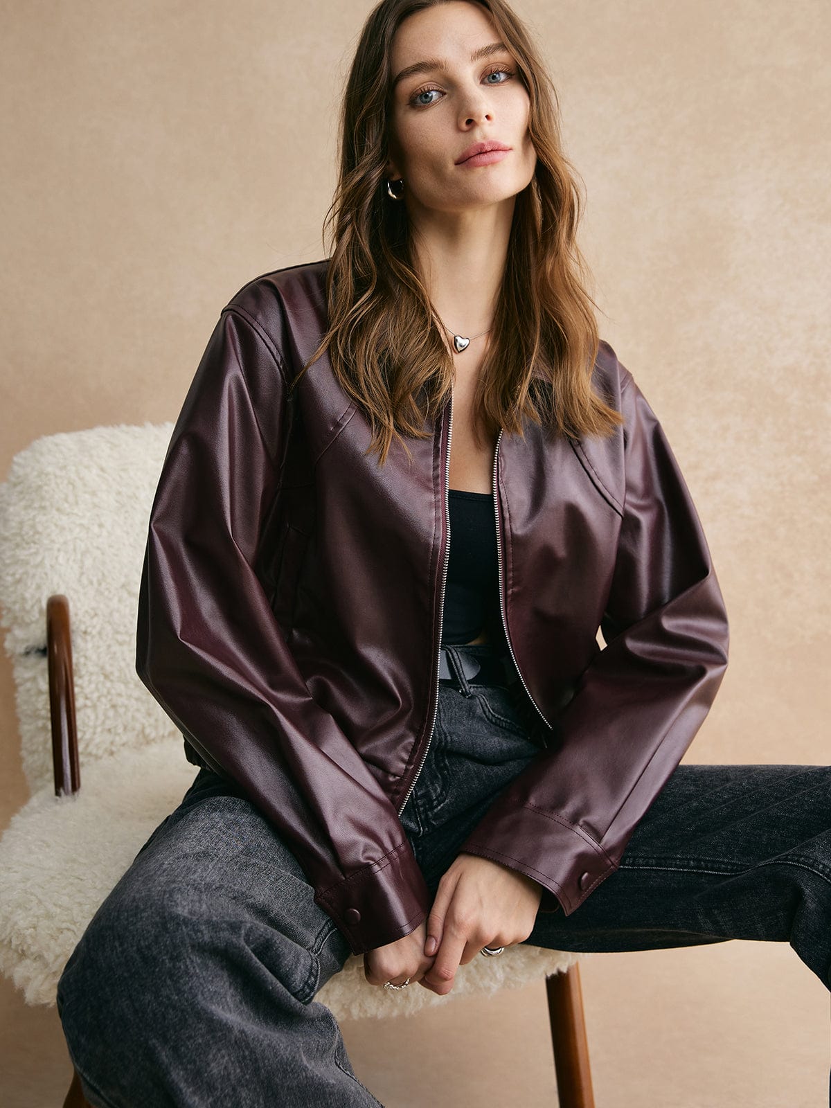Valenzora | Cropped Leather Jacket: Modern, Elegant & Timeless