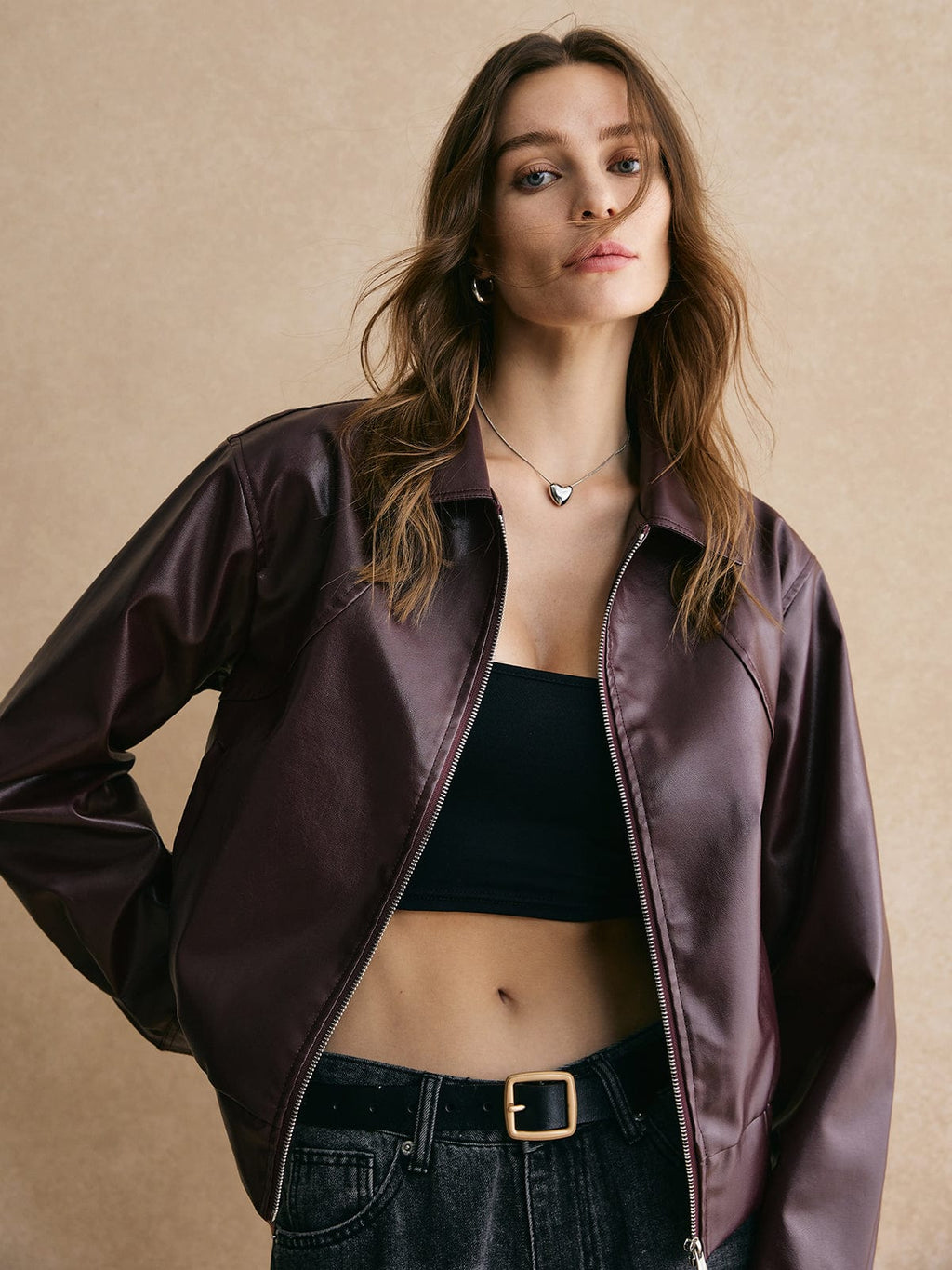 Valenzora | Cropped Leather Jacket: Modern, Elegant & Timeless