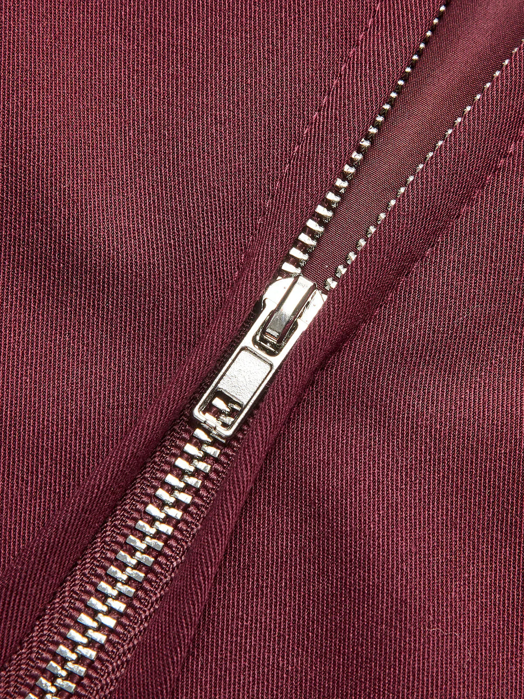 Valenzora | Lapel Zipper Burgundy Jacket