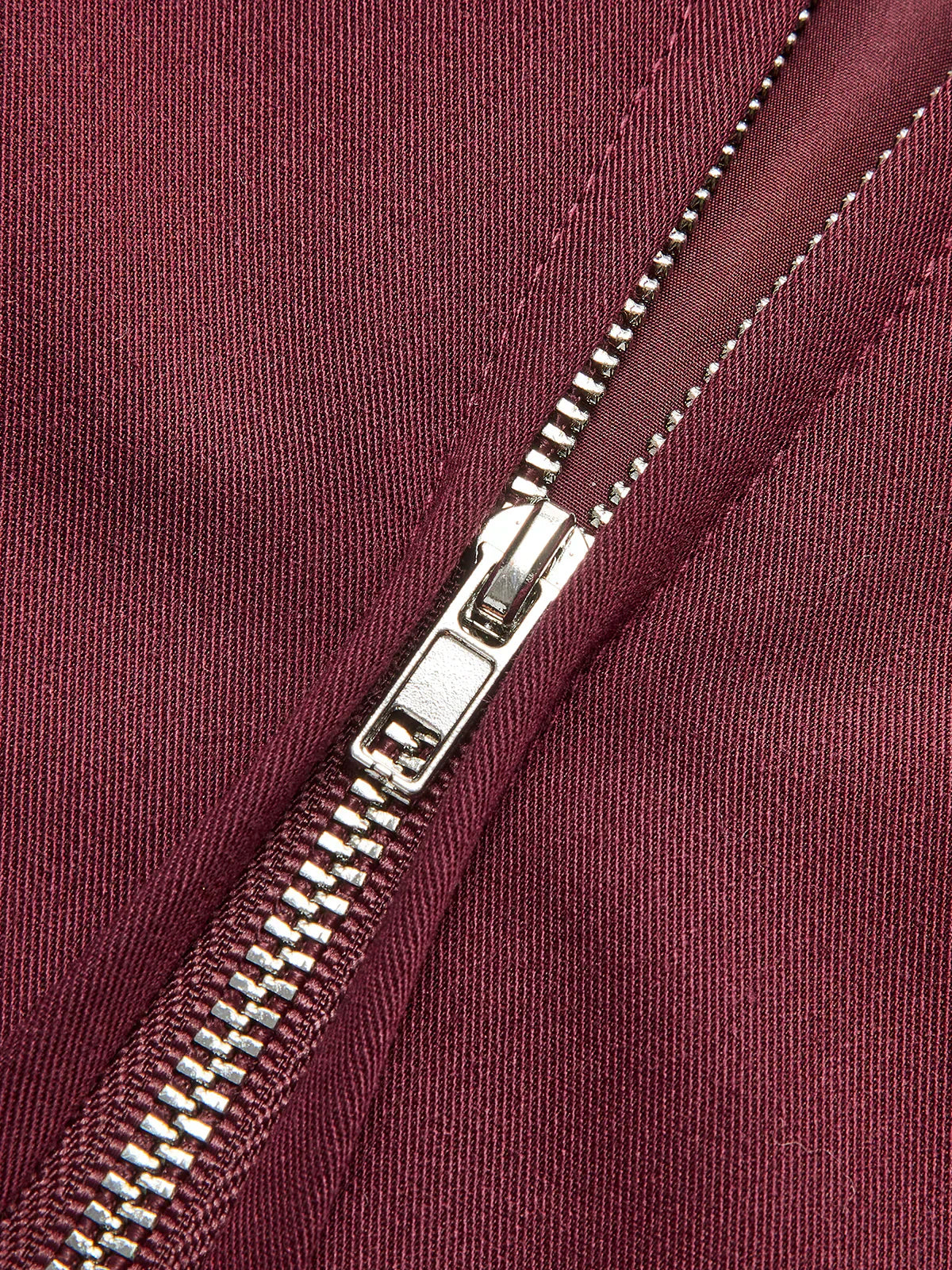 Valenzora | Lapel Zipper Burgundy Jacket