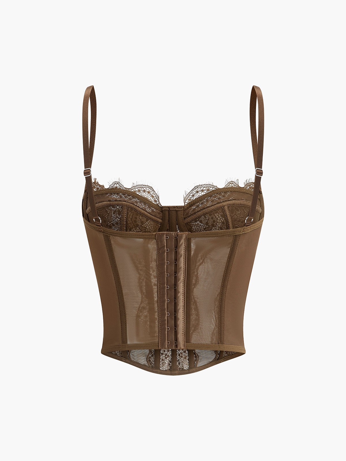 Valenzora | Semi-Sheer Spaghetti Strap Lace Corset
