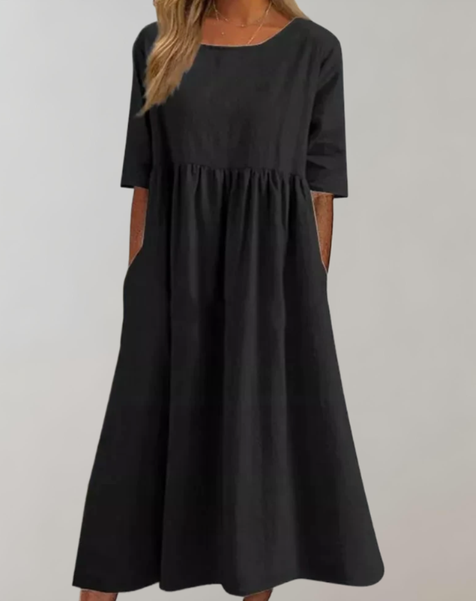 Valenzora | Plain cotton dress with a relaxed fit