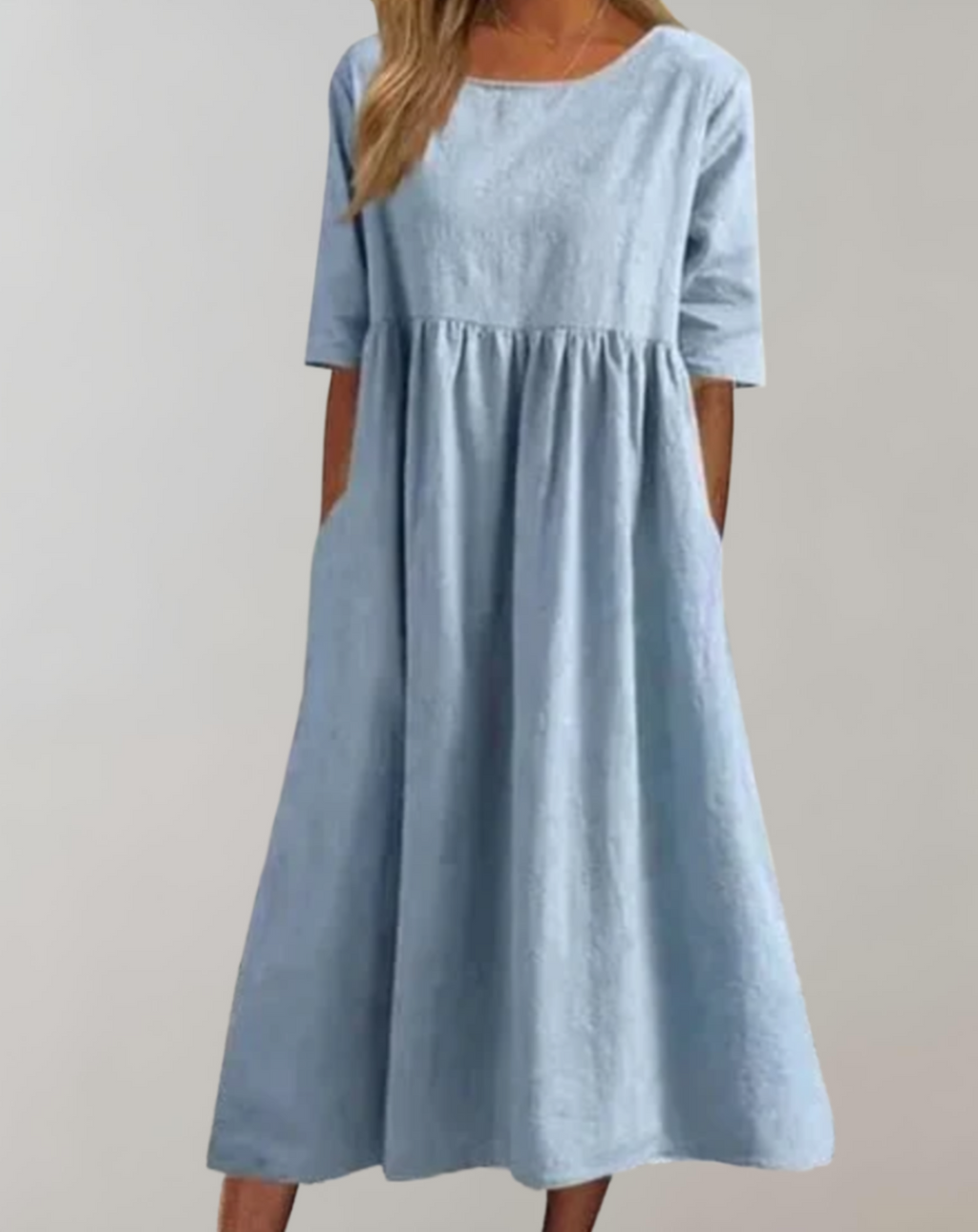 Valenzora | Plain cotton dress with a relaxed fit