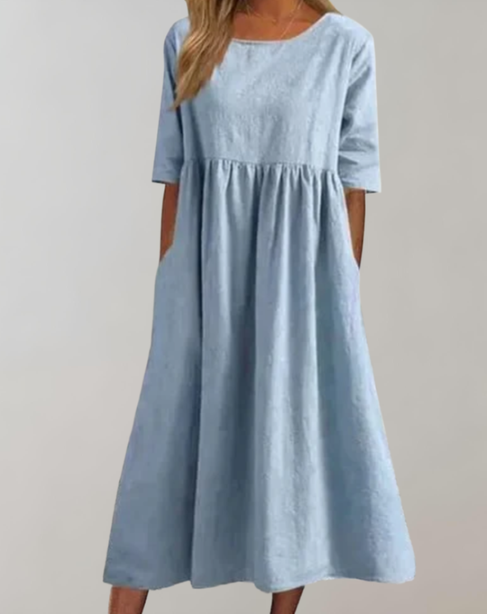 Valenzora | Plain cotton dress with a relaxed fit