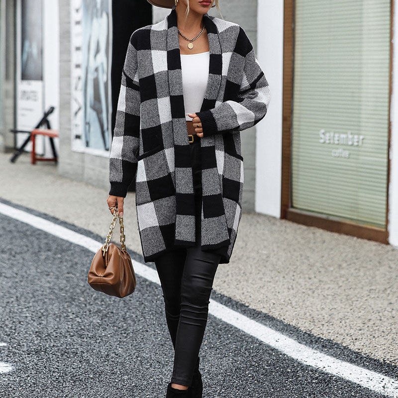 Valenzora | Casual Checkered Cardigan