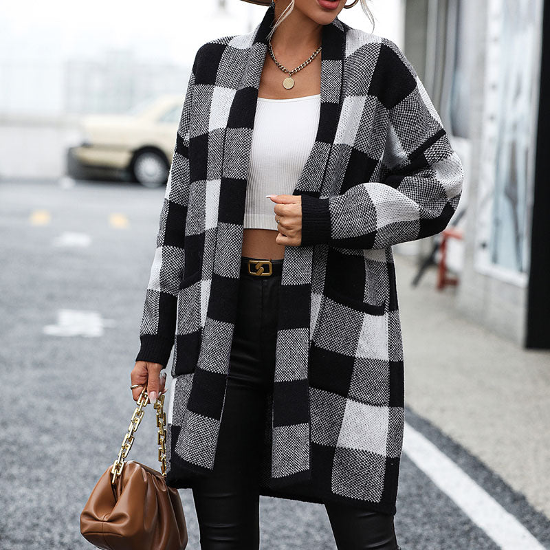 Valenzora | Casual Checkered Cardigan