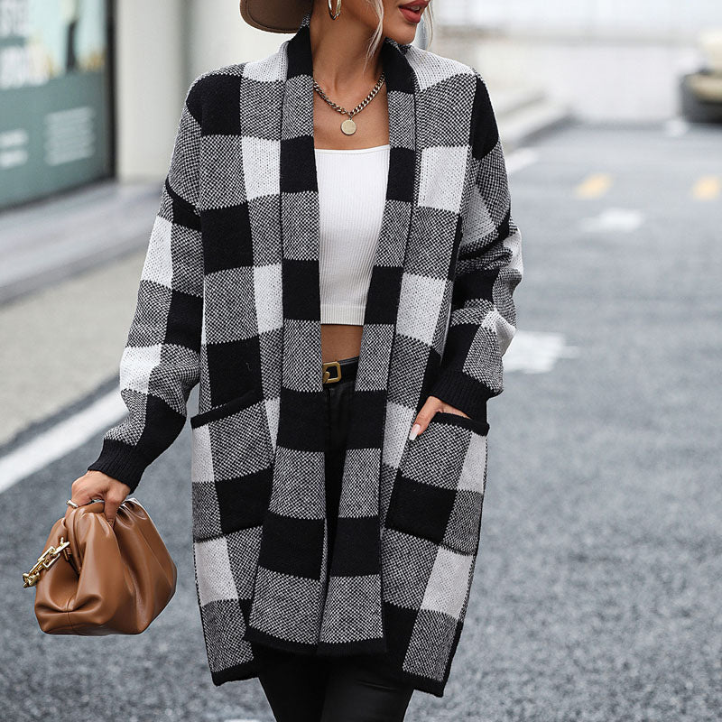 Valenzora | Casual Checkered Cardigan