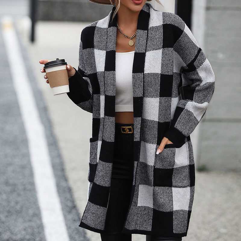 Valenzora | Casual Checkered Cardigan