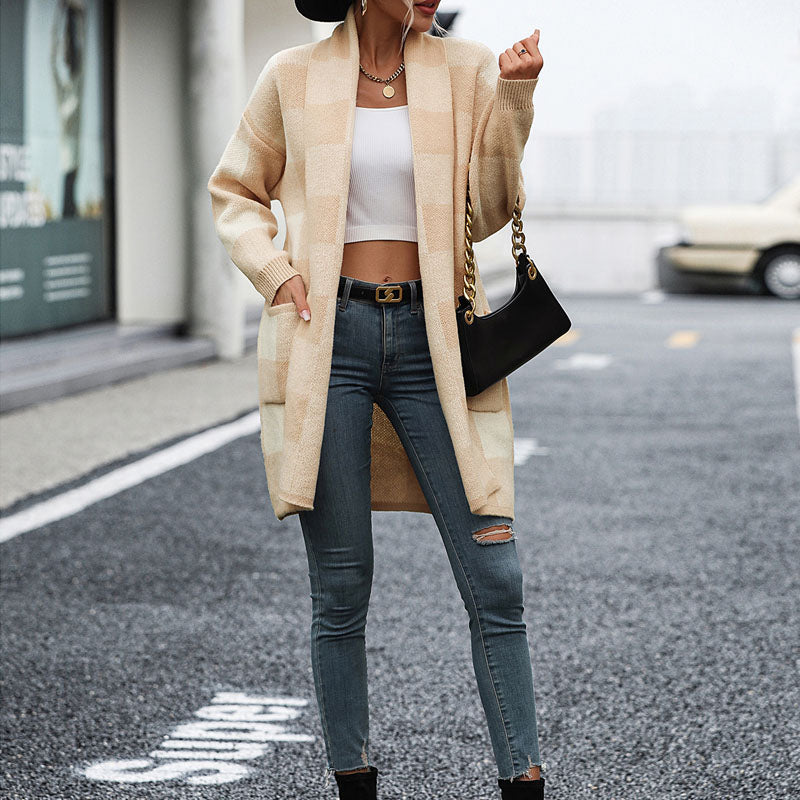 Valenzora | Casual Checkered Cardigan