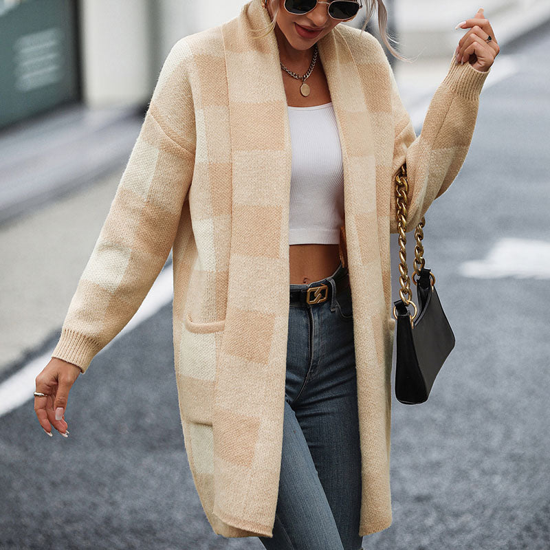 Valenzora | Casual Checkered Cardigan
