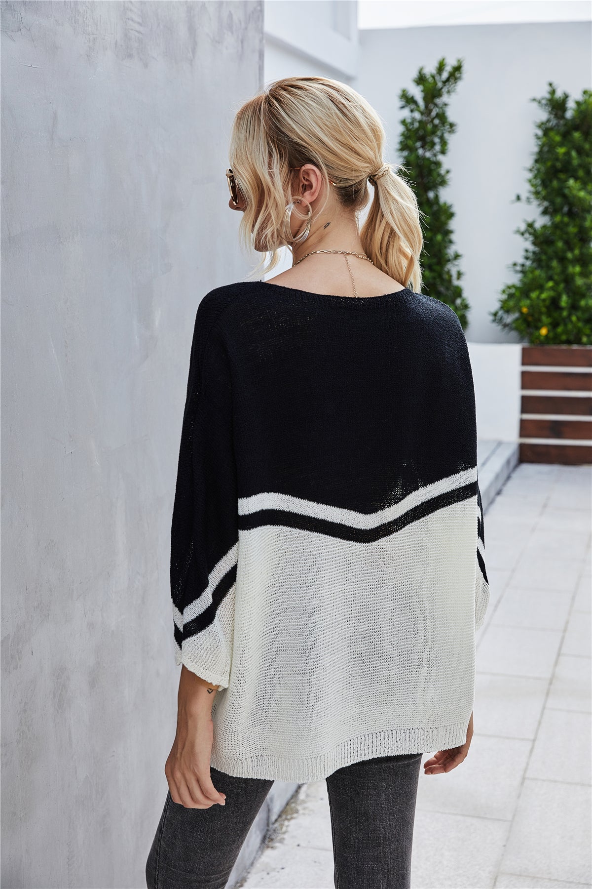 Valenzora Knit Plus Size Batwing Sleeve Knit Sweater