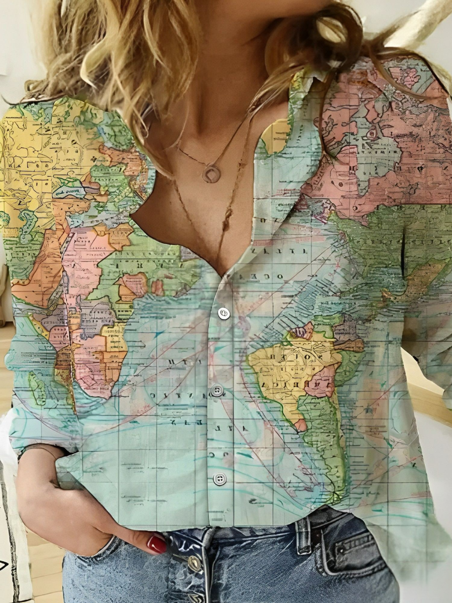 Valenzora | Globe World Map Printed Shirt
