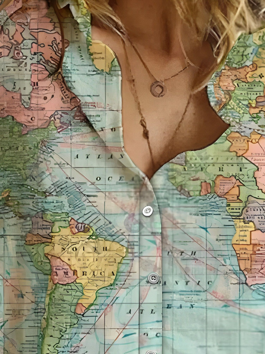 Valenzora | Globe World Map Printed Shirt