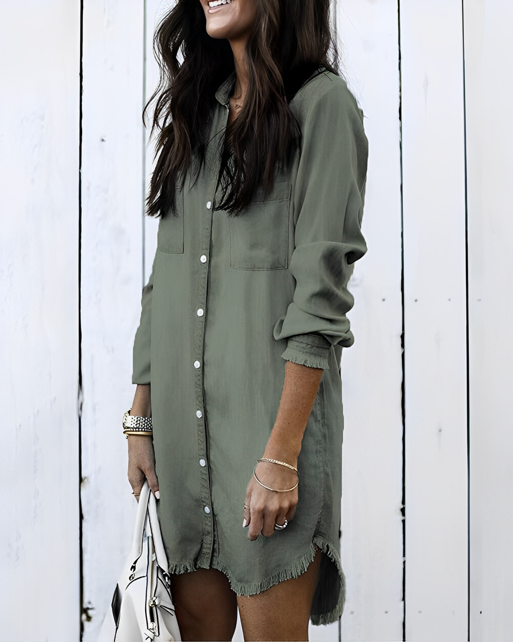Valenzora | Denim Blouse - Stylish denim blouse with buttons for a casual look