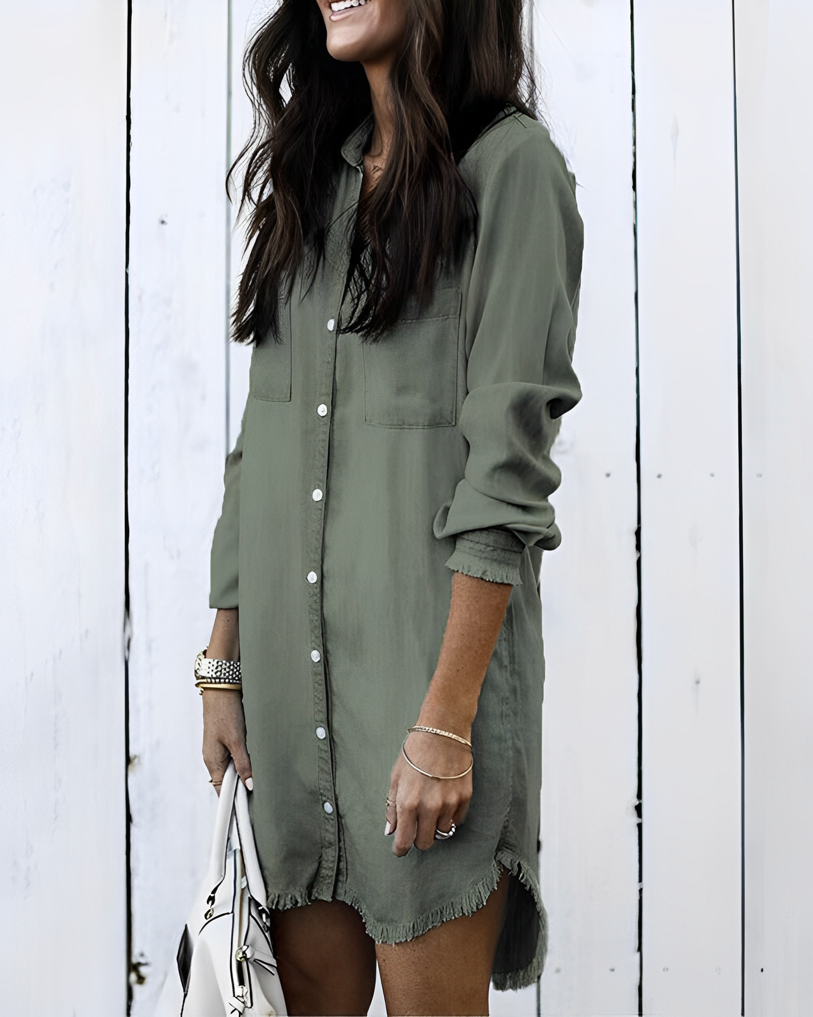 Valenzora | Denim Blouse - Stylish denim blouse with buttons for a casual look