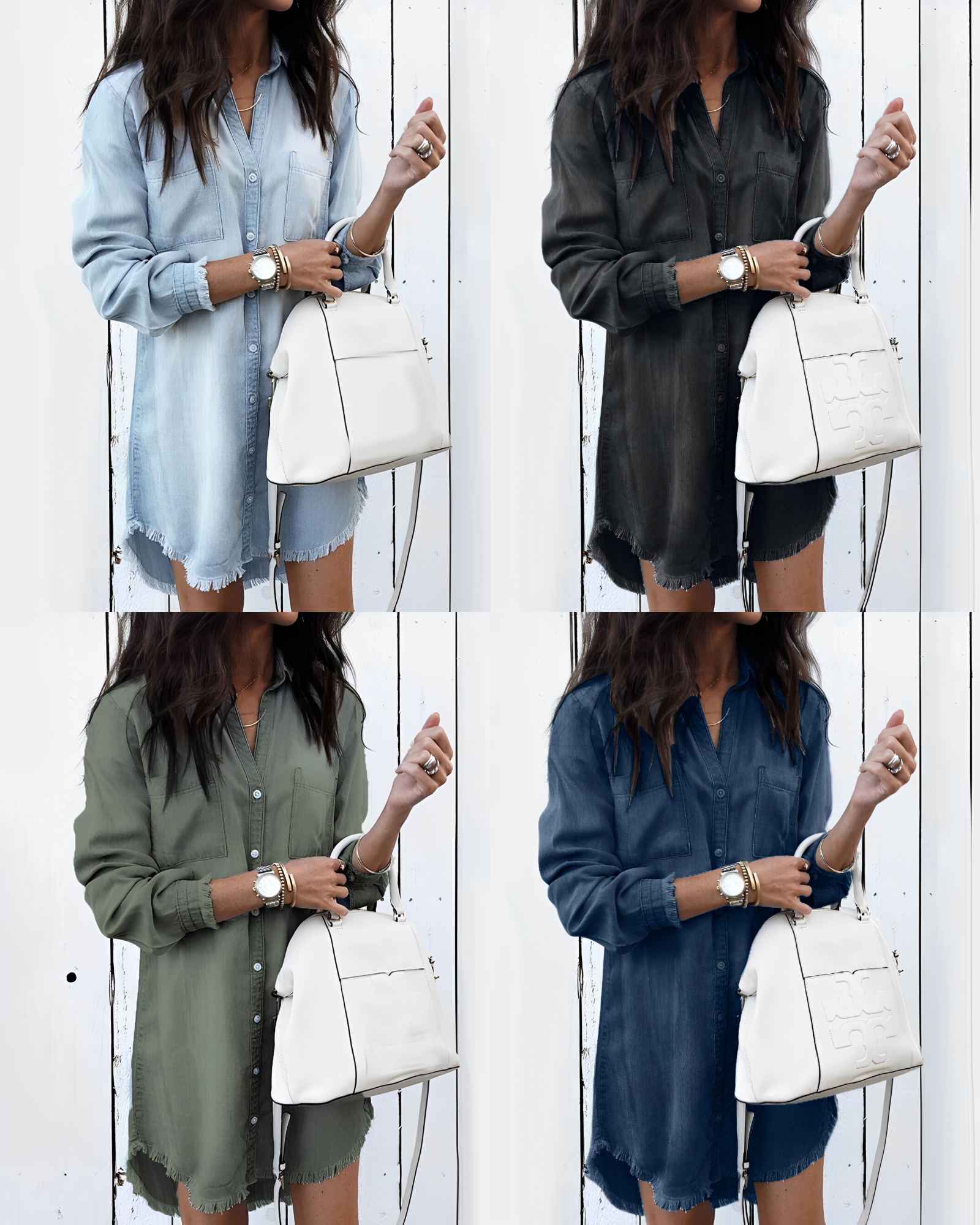 Valenzora | Denim Blouse - Stylish denim blouse with buttons for a casual look