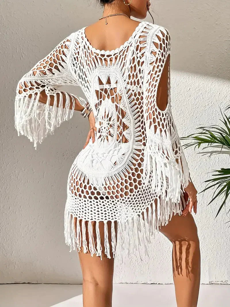 Valenzora | Cover-up Boho Style Long Sleeve Bikini Dress Beach Outfits