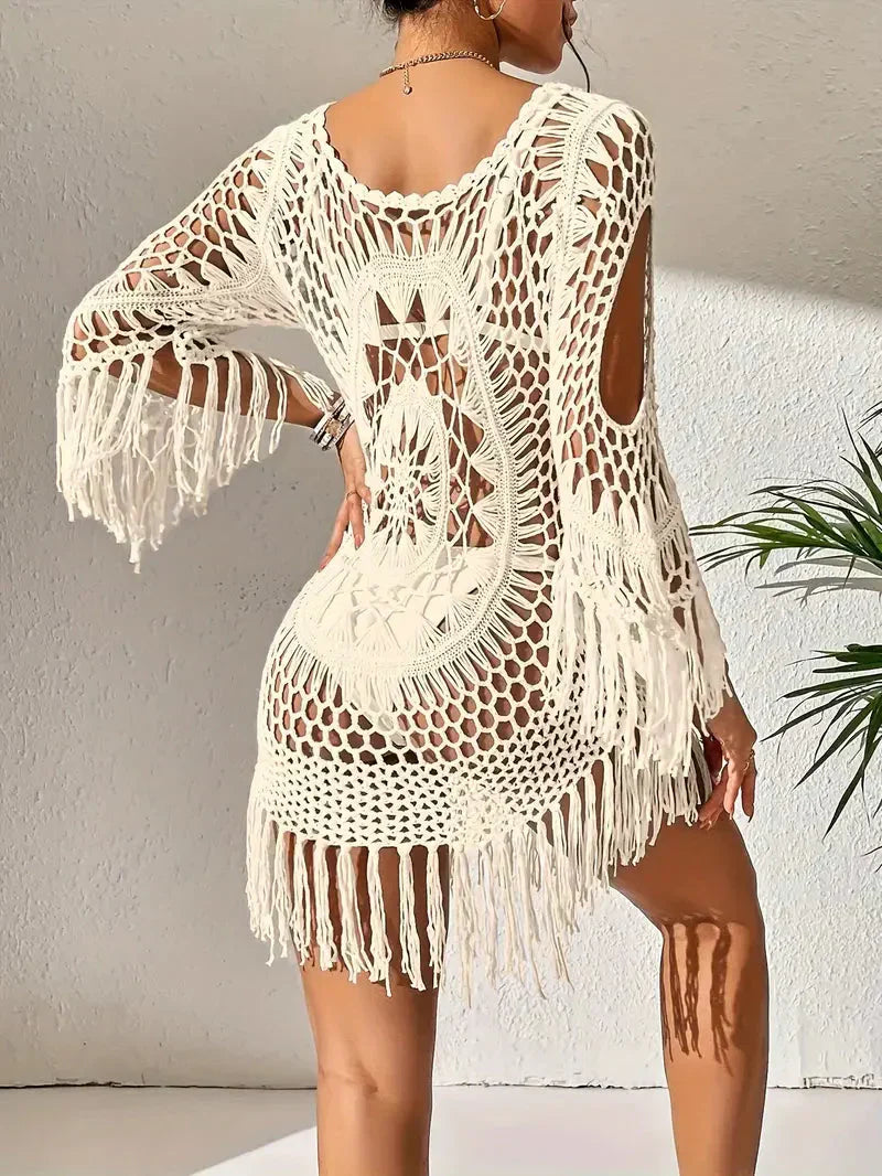 Valenzora | Cover-up Boho Style Long Sleeve Bikini Dress Beach Outfits